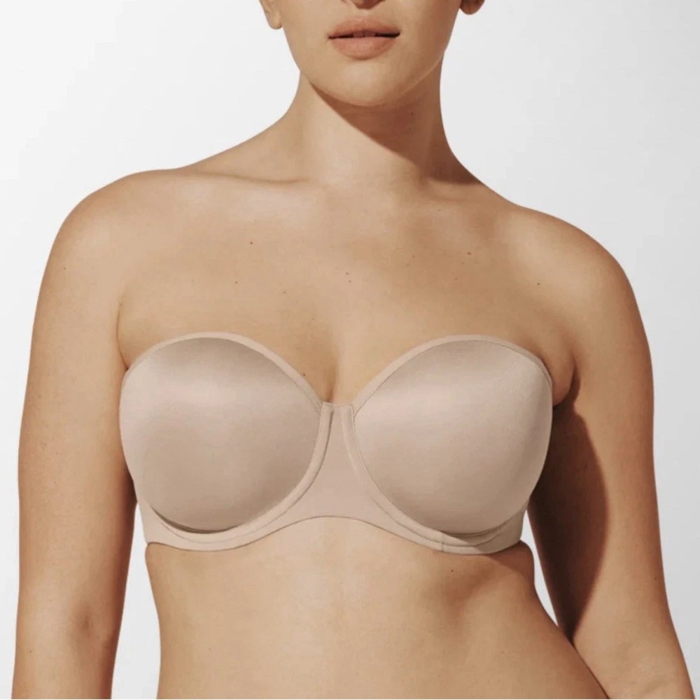 Thirdlove 24/7 Classic 32D 1/2 Tan Strapless Lined Underwire Bra No Slip Grip